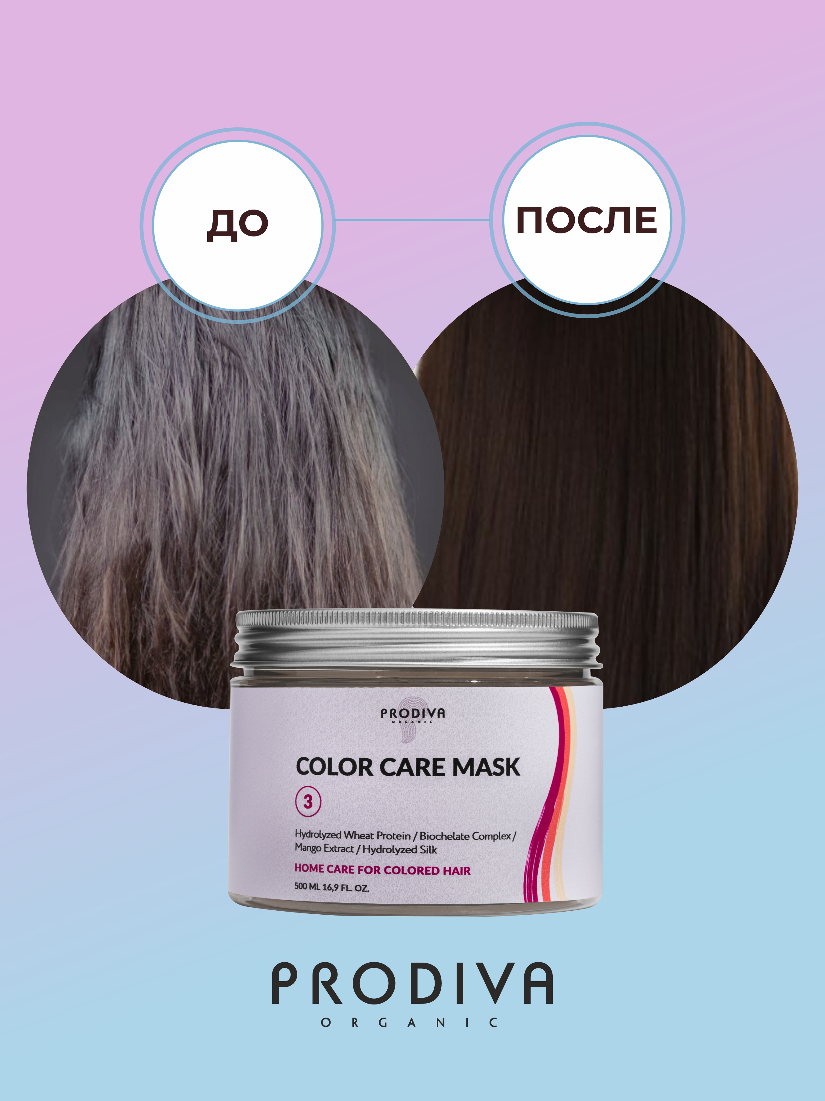 Маска для окрашенных волос PRODIVA COLOR CARE Mask, 500 мл