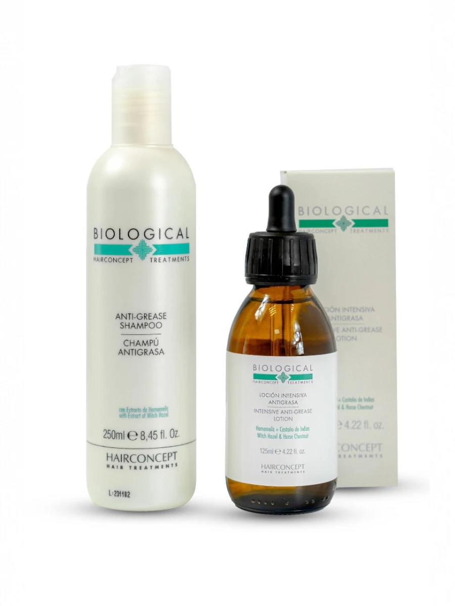 Набор от зажирнения кожи головы Hair Concept Biological (шампунь от зажирнения+лосьон), 250/125 мл