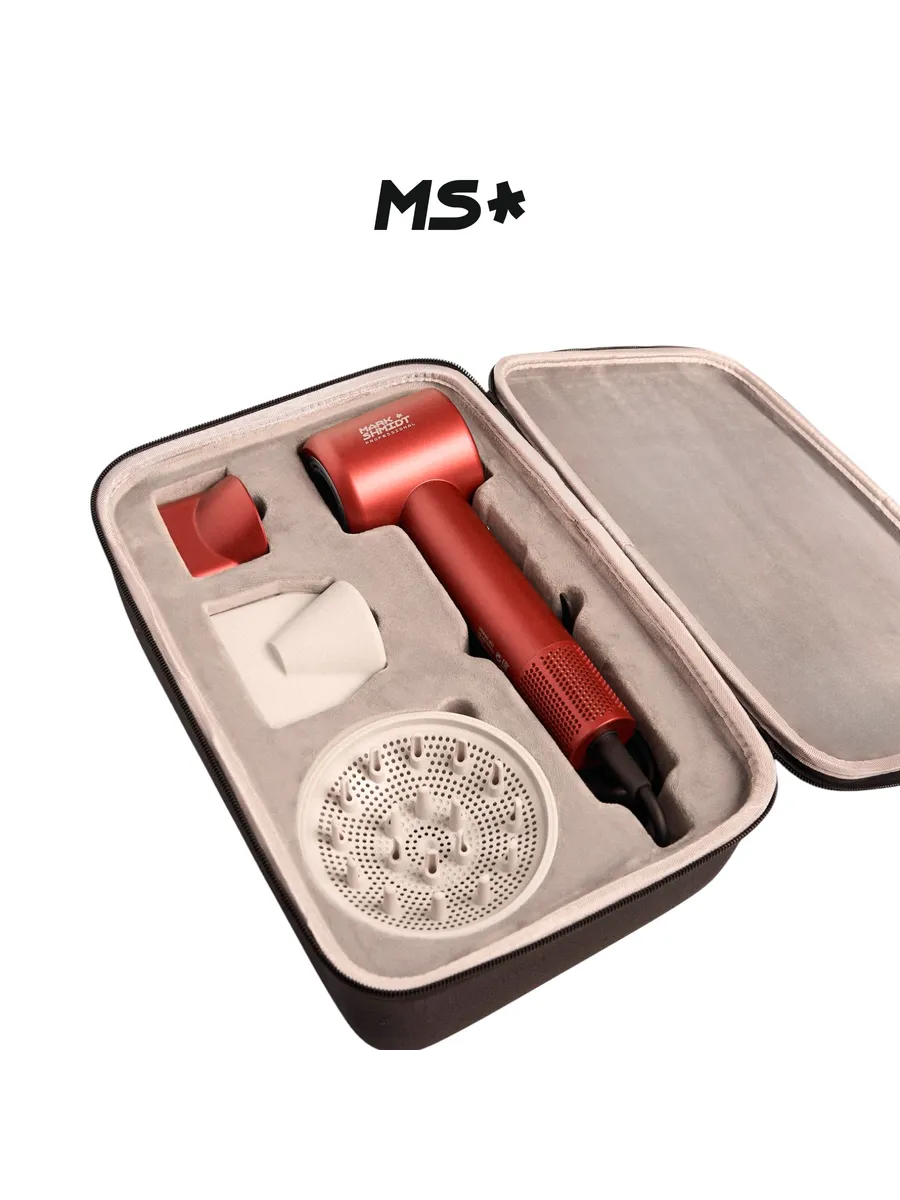 Фен Mark Shmidt Siren 801, 1600 W, LED, maroon, бордовый