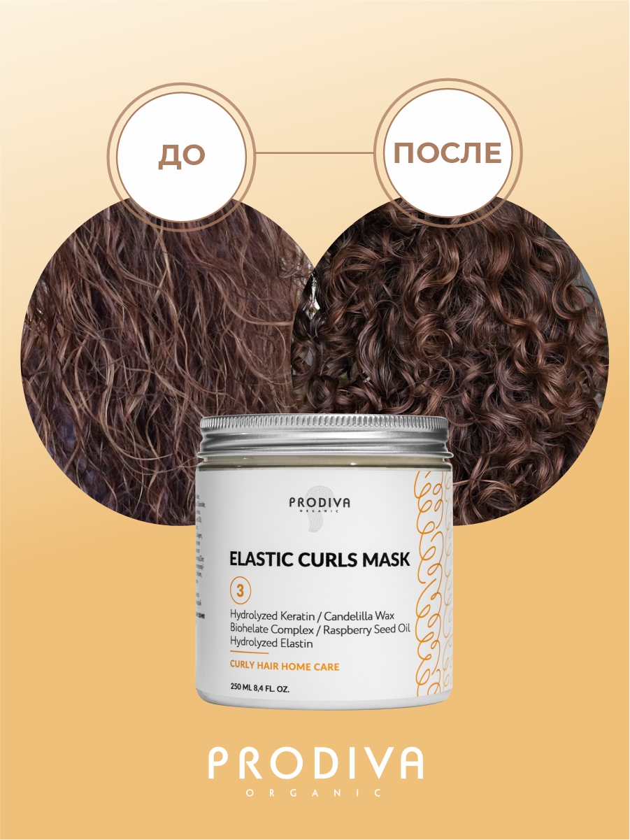 Маска для кудрявых и вьющихся волос PRODIVA Elastic Curls Mask, 250 мл
