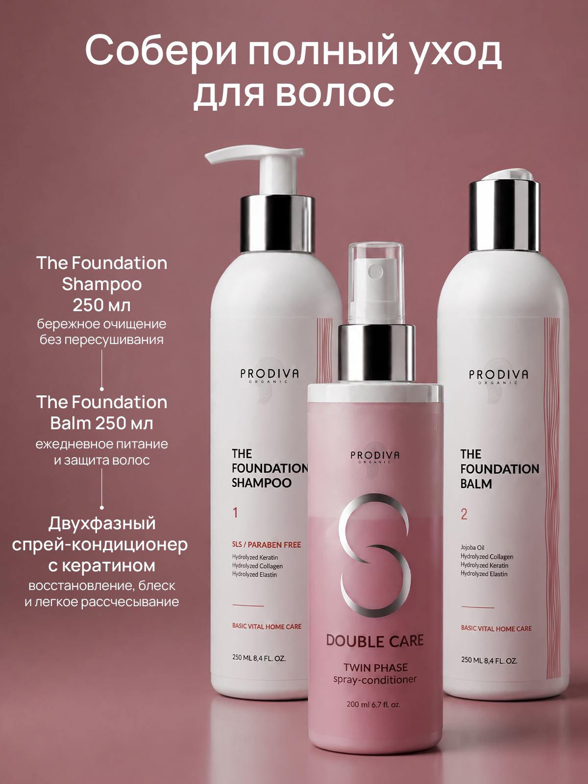 Базовый бальзам для домашнего ухода PRODIVA The Foundation Balm, 250 мл