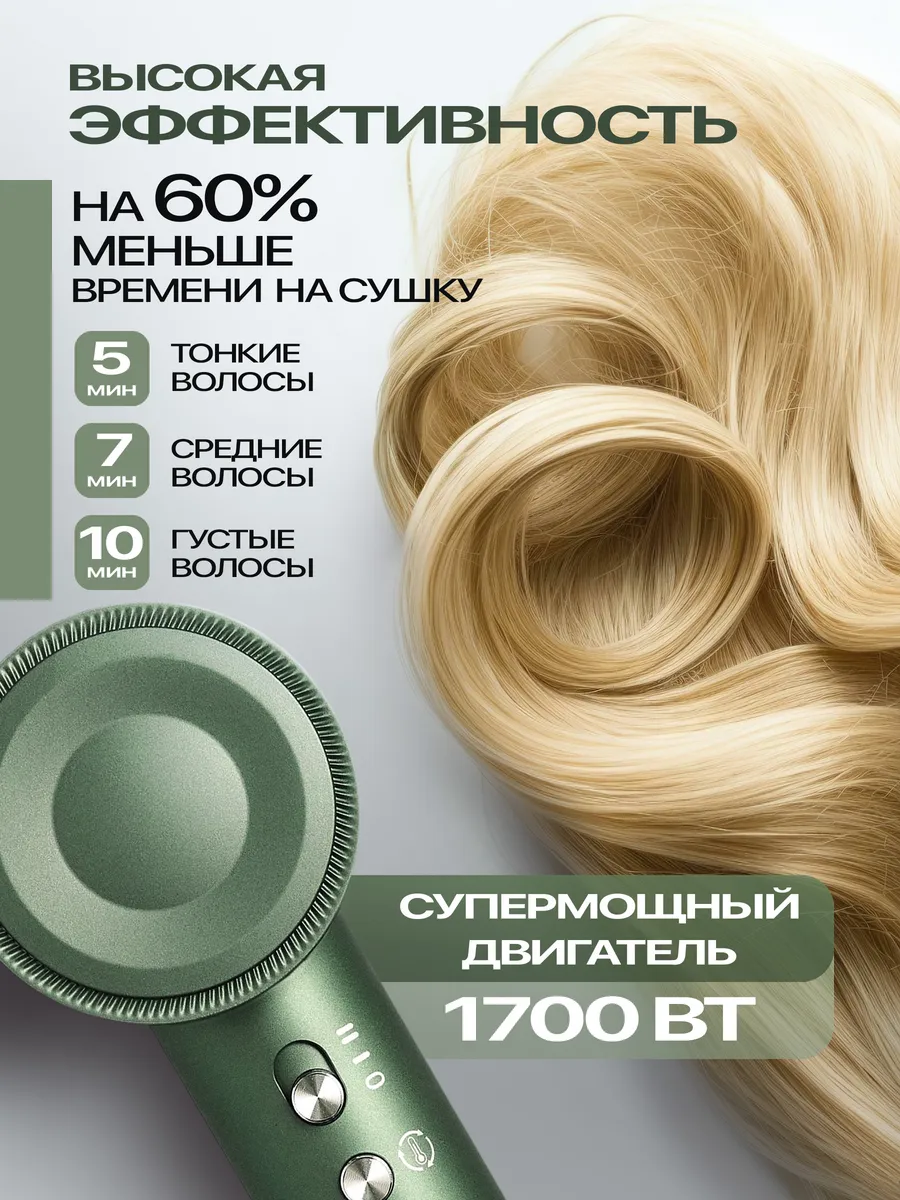 Фен Mark Shmidt Siren 802, 1750 W, зеленый