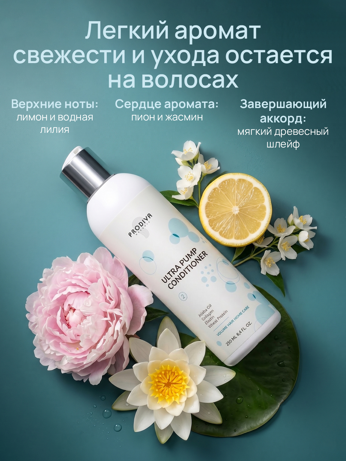 Кондиционер для пышного объема и плотности волос PRODIVA  Ultra Pump Conditioner, 250 мл  