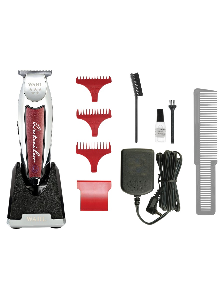 Машинка для стрижки Wahl Detailer Cordless, серебристый/бордовый