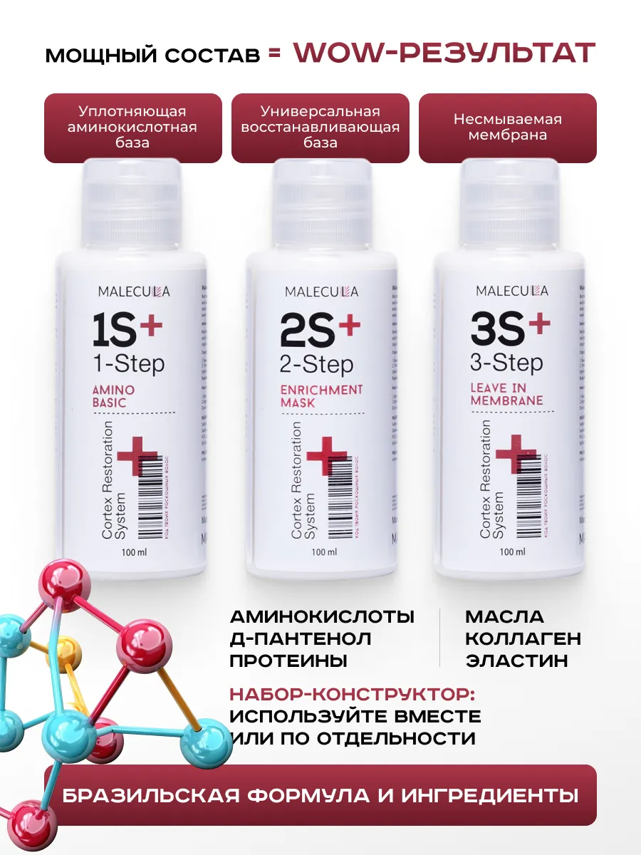 Набор для холодного восстановления Malecula Cortex Restoration System, 100/100/100 мл