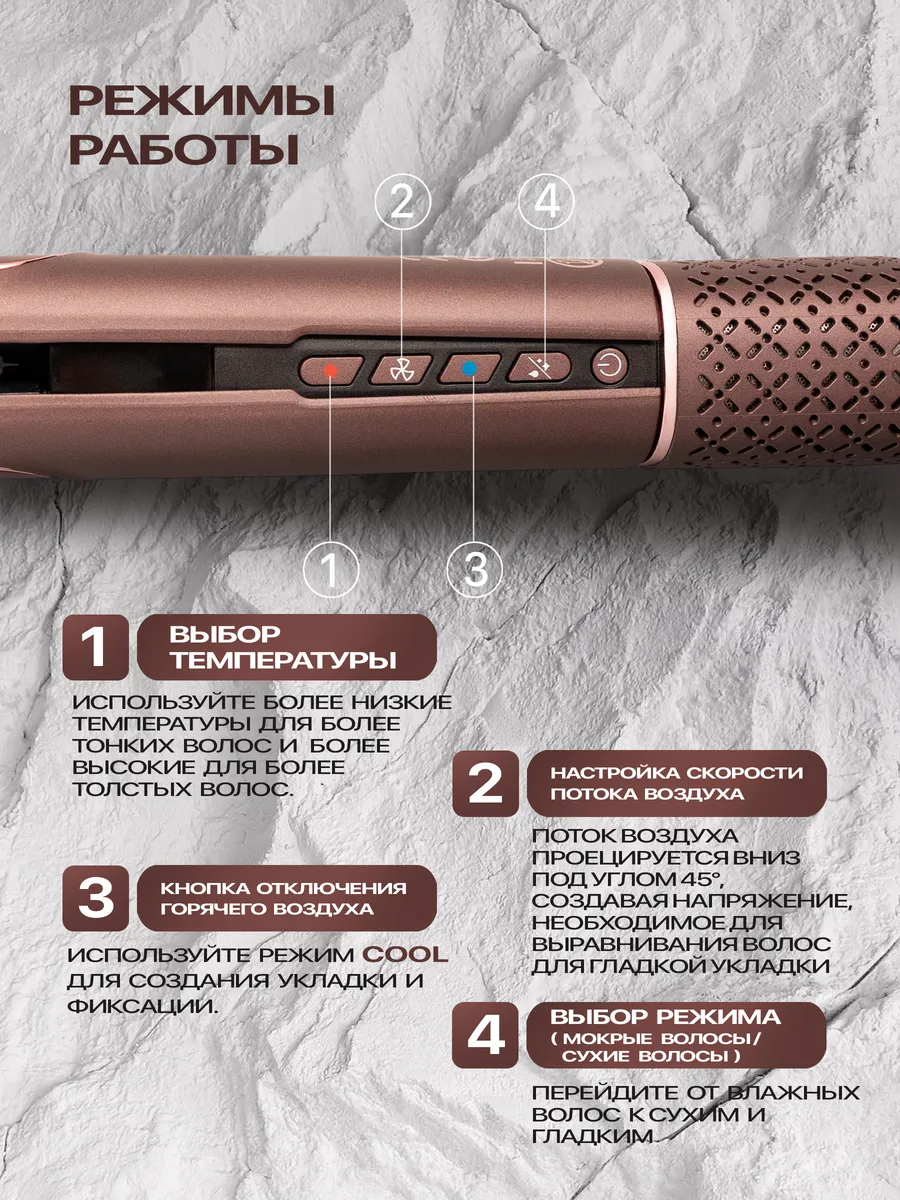 Фен-выпрямитель (стайлер 2 в 1) Mark Shmidt HyperFlow 206, 1300W