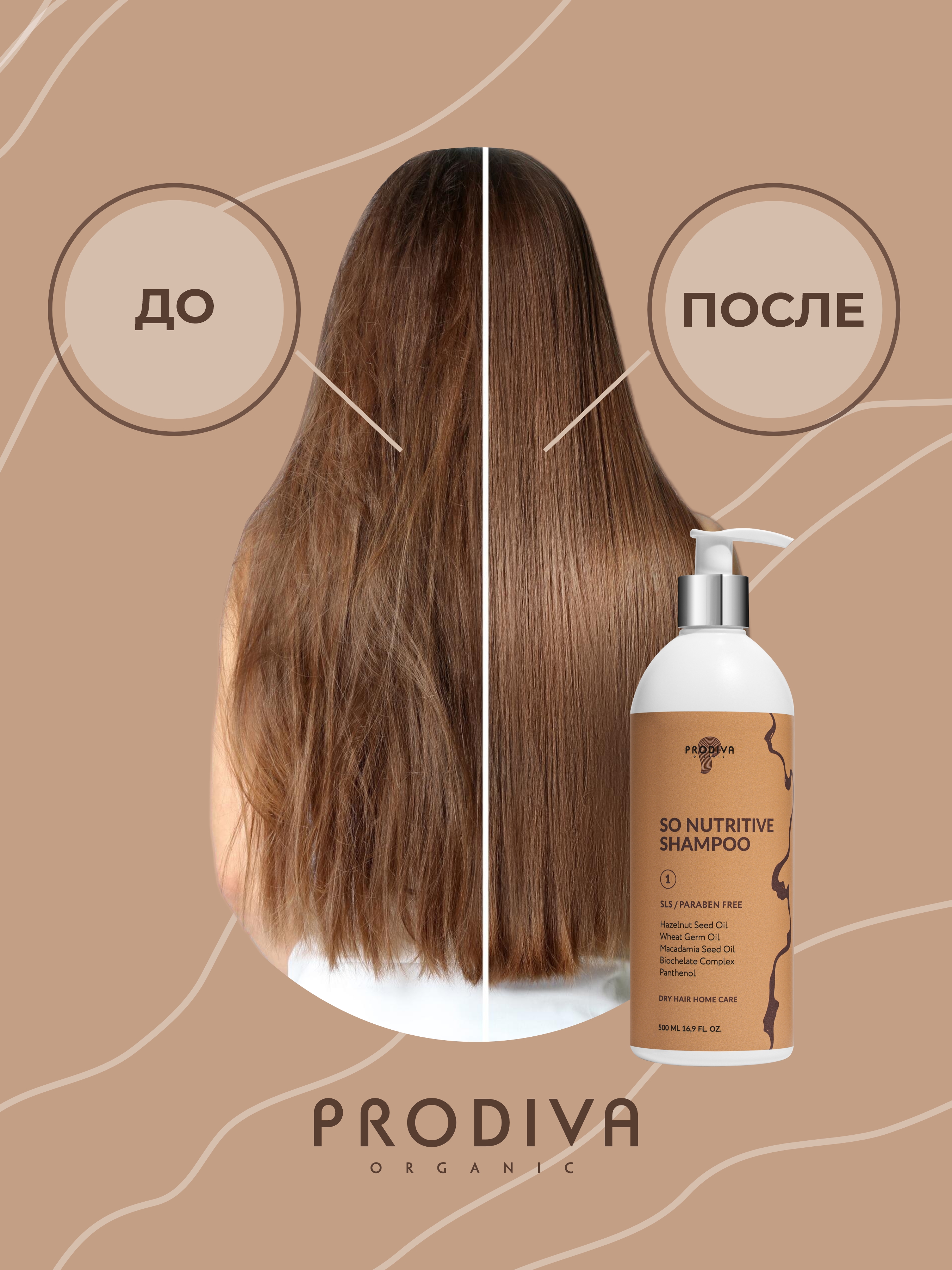 Шампунь для сухих волос PRODIVA SO NUTRITIVE, 500 мл 