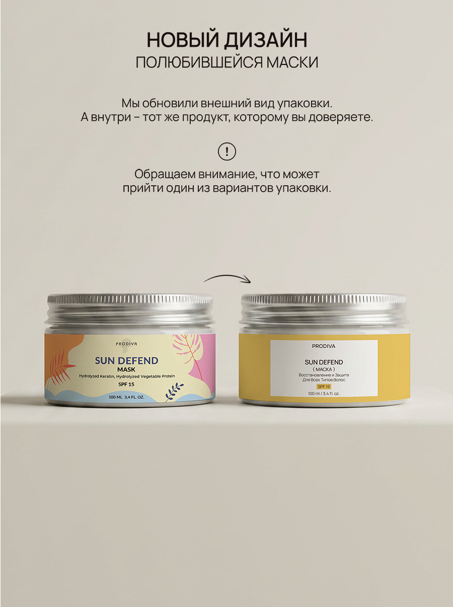 Маска "Солнечная защита" PRODIVA SUN DEFEND Mask, 100 мл