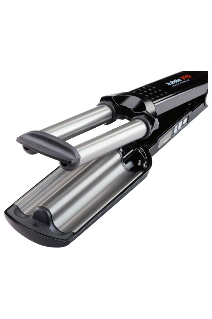 Плойка для волос тройная BaByliss Pro Ionic 3D Waver, с терморегулятором, титан+турмалин