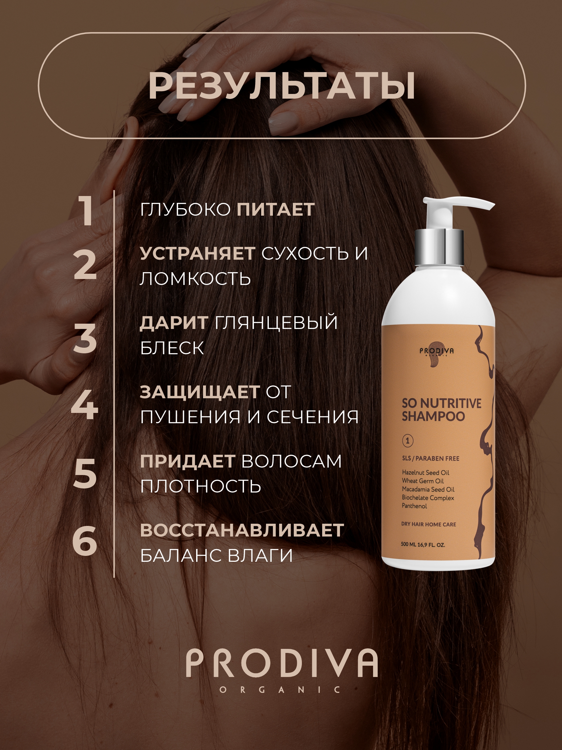 Шампунь для сухих волос PRODIVA SO NUTRITIVE, 500 мл 